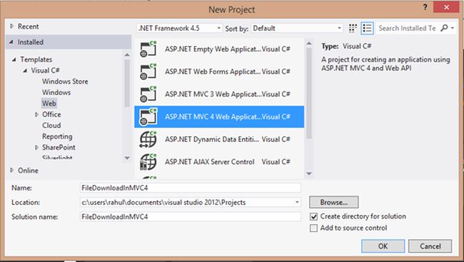 blank MVC application